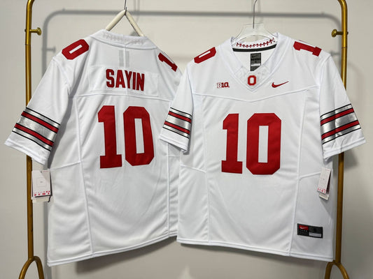 OHIO STATE BUCKEYES JULIAN SAYIN WHITE JERSEY