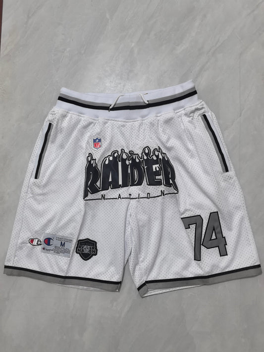 LAS VEGAS RAIDERS WHITE SHORTS