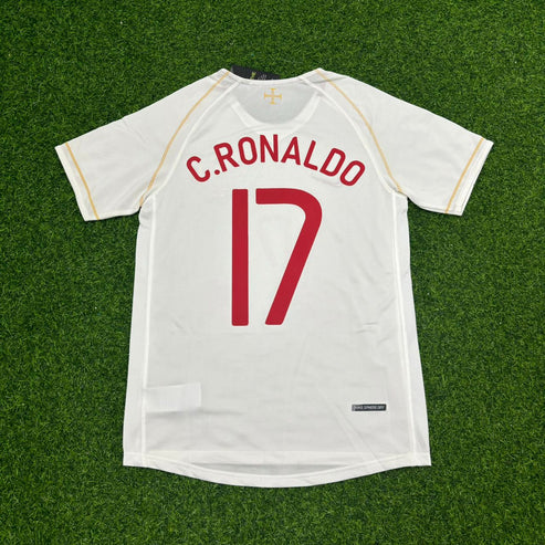 Cristiano Ronaldo 17 Portugal Debut Retro White Football Jersey