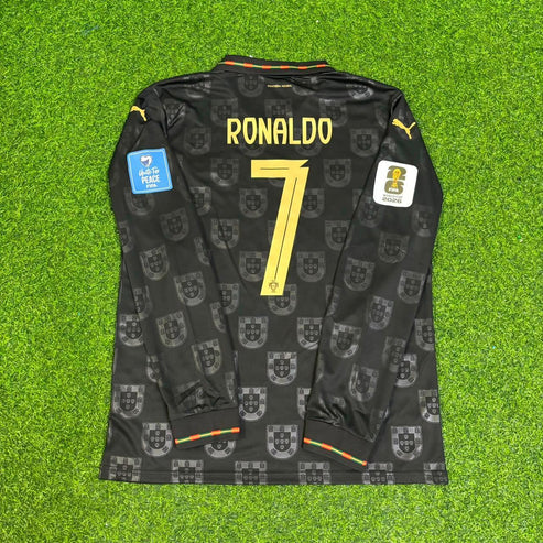 Cristiano Ronaldo Portugal 2026 World Cup Black Long Sleeve Football Jersey