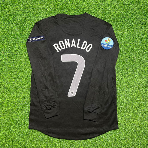 Cristiano Ronaldo Portugal Euro 2012 Away Black Long Sleeve Retro Football Jersey