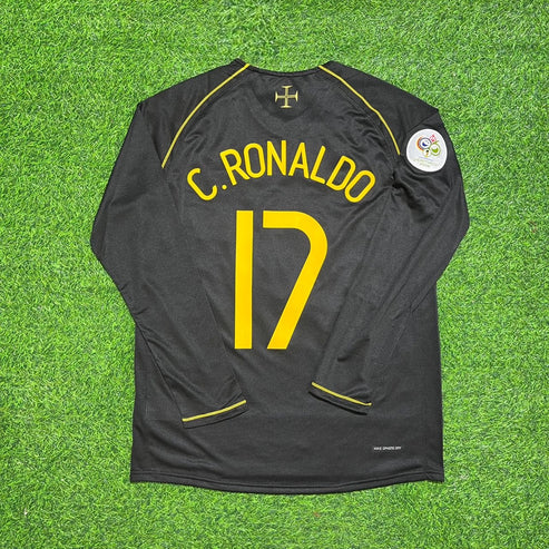 Cristiano Ronaldo  Portugal 2006 World Cup Long Sleeve Black Retro Football Jersey