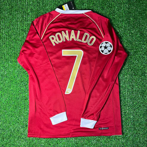 Cristiano Ronaldo #7 Manchester United 2006 2007 Red Golden Jersey