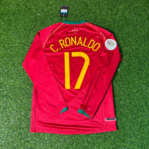 Cristiano Ronaldo Portugal 2006 World Cup Long Sleeve Retro Football Jersey