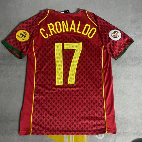 Cristiano Ronaldo Portugal EURO 2004 Retro Home Red Jersey