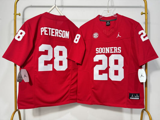OKLAHOMA SOONERS ADRIAN PETERSON RED JERSEY