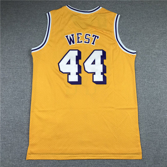 LOS ANGELES LAKERS JERRY WEST YELLOW VINTAGE JERSEY