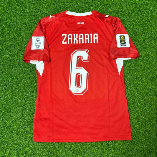 2026 WORLD CUP DENIS ZAKARIA TEAM SWITZERLAND RED JERSEY