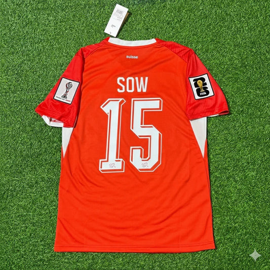 2026 WORLD CUP DJIBRIL SOW TEAM SWITZERLAND RED JERSEY