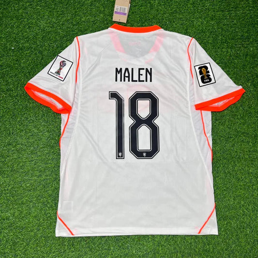 2026 WORLD CUP DONYELL MALEN TEAM NETHERLANDS WHITE JERSEY