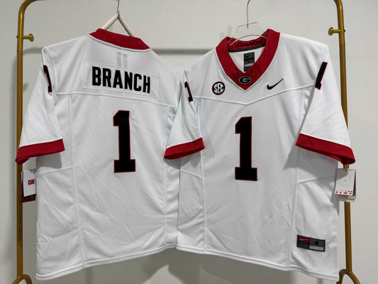 GEORGIA BULLDOGS ZACHARIAH BRANCH WHITE JERSEY