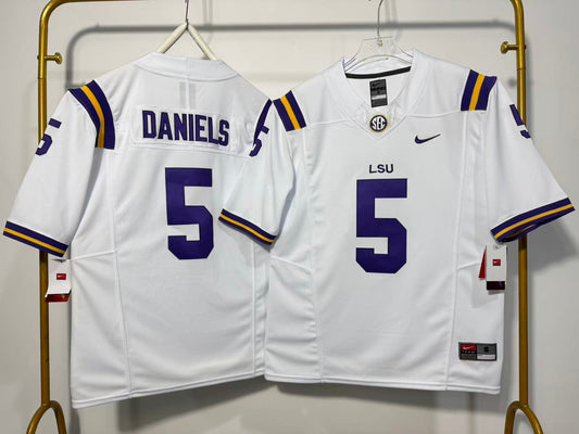LSU TIGERS JAYDEN DANIELS WHITE JERSEY