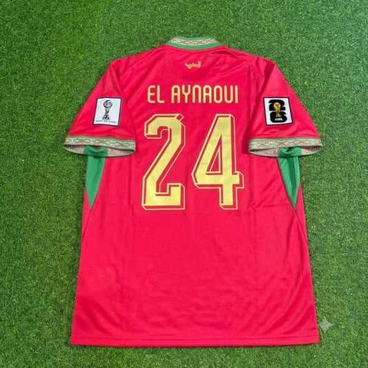 2026 WORLD CUP NEIL EL AYNAOUI TEAM MOROCCO RED JERSEY