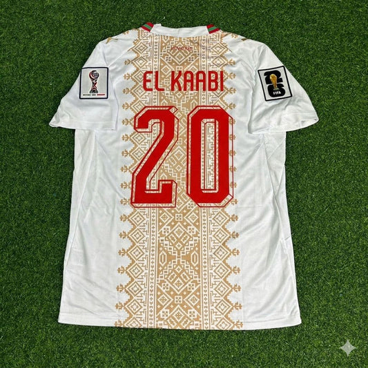 2026 WORLD CUP AYOUB EL KAABI TEAM MOROCCO WHITE JERSEY
