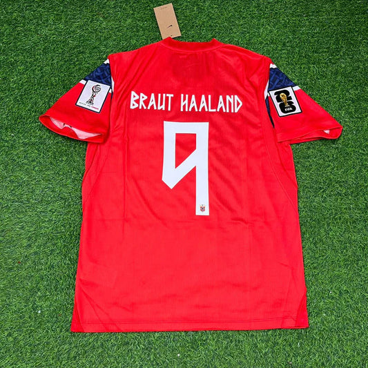 2026 WORLD CUP ERLING HAALAND TEAM NORWAY RED JERSEY
