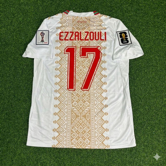 2026 WORLD CUP ABDE EZZALZOULI TEAM MOROCCO WHITE JERSEY