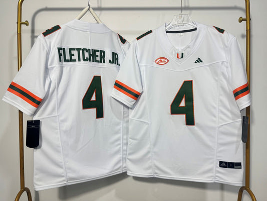 MIAMI HURRICANES MARK FLETCHER JR WHITE JERSEY