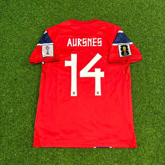 2026 WORLD CUP FREDRIK AURSNES TEAM NORWAY RED JERSEY