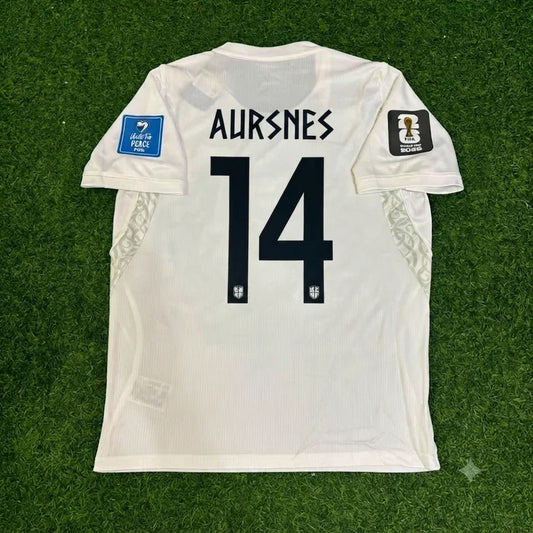 2026 WORLD CUP FREDRIK AURSNES TEAM NORWAY WHITE JERSEY