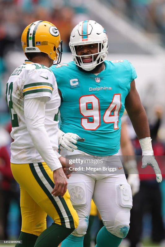 MIAMI DOLPHINS CHIRSTIAN WILKINS BLUE JERSEY