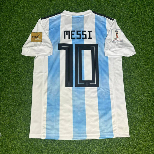Lionel Messi #10 Argentina 2018 World Cup Home Retro Jersey