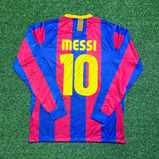 Lionel Messi #10 Barcelona 2011 Champions League Final Long Sleeve Football Jersey