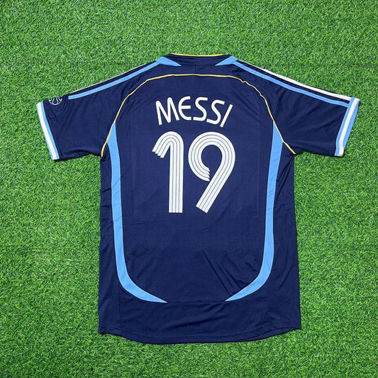 Lionel Messi Argentina Dark Blue Home Retro Football Jersey