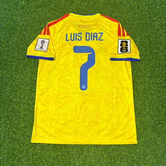 2026 WORLD CUP LUIS DIAZ TEAM COLOMBIA YELLOW JERSEY