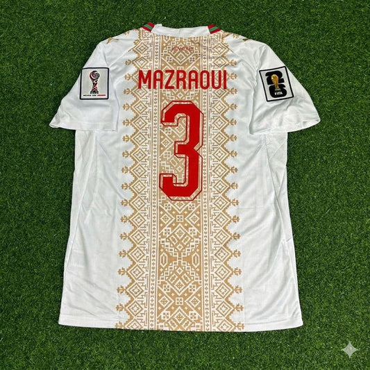 2026 WORLD CUP NOUSSAIR MAZRAOUI TEAM MOROCCO WHITE JERSEY