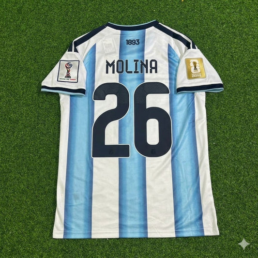 2026 WORLD CUP NAHUEL MOLINA TEAM ARGENTINA BLUE JERSEY