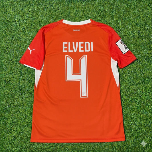 2026 WORLD CUP NICO ELVEDI TEAM SWITZERLAND RED JERSEY