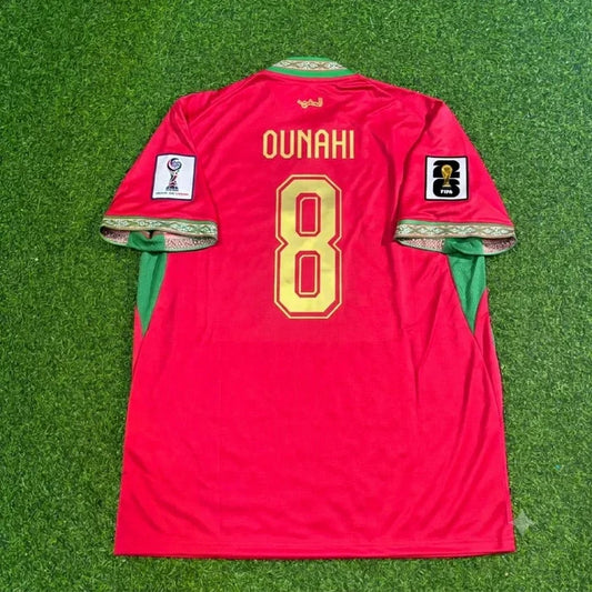 2026 WORLD CUP AZZEDINE OUNAHI TEAM MOROCCO RED JERSEY