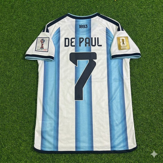 2026 WORLD CUP RODRIGO DE PAUL TEAM ARGENTINA BLUE JERSEY