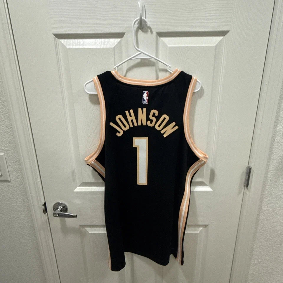 ATLANTA HAWKS JALEN JOHNSON BLACK PEACHTREE JERSEY