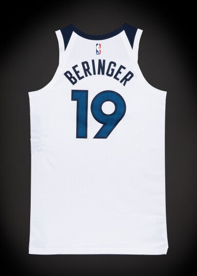 MINNESOTA TIMBERWOLVES JOAN BERINGER WHITE JERSEY