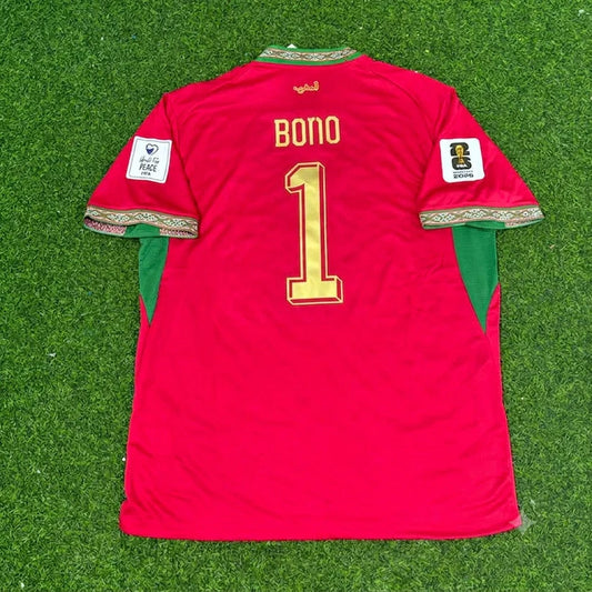 2026 WORLD CUP YASSINE BOUNOU TEAM MOROCCO RED JERSEY